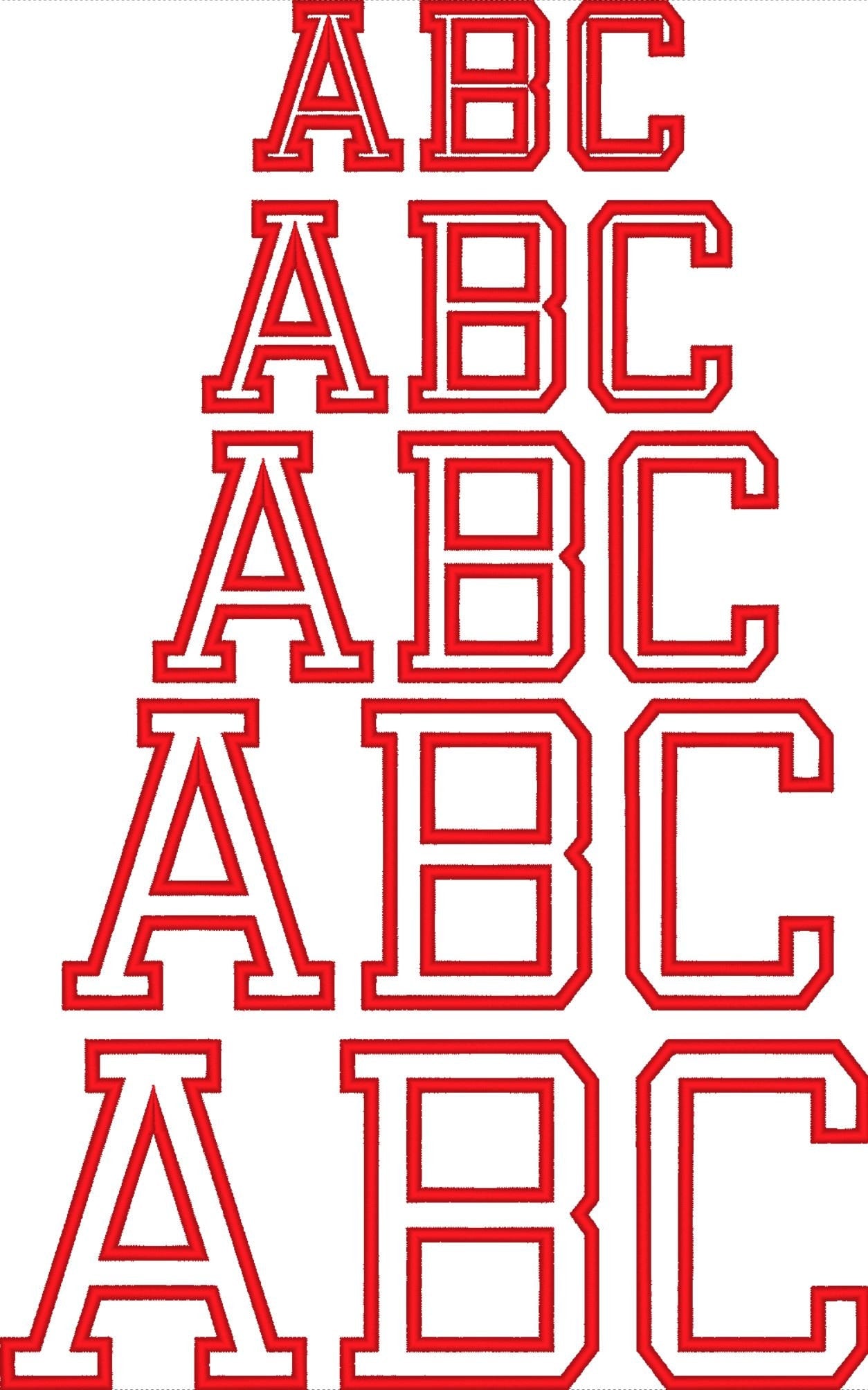 Thin Varsity Athletic Sport Font Outline