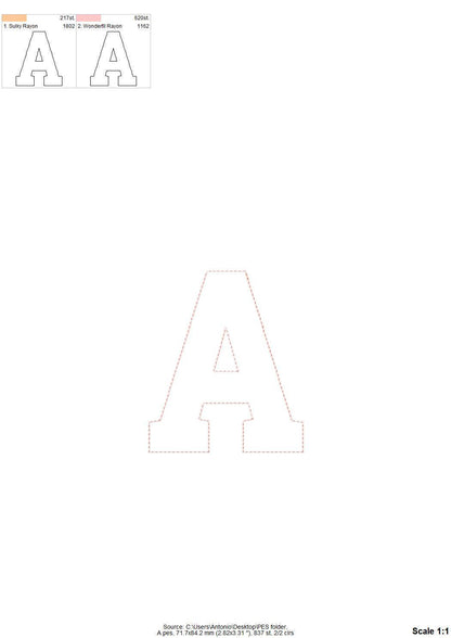 Open Edge Raggedy Applique Font