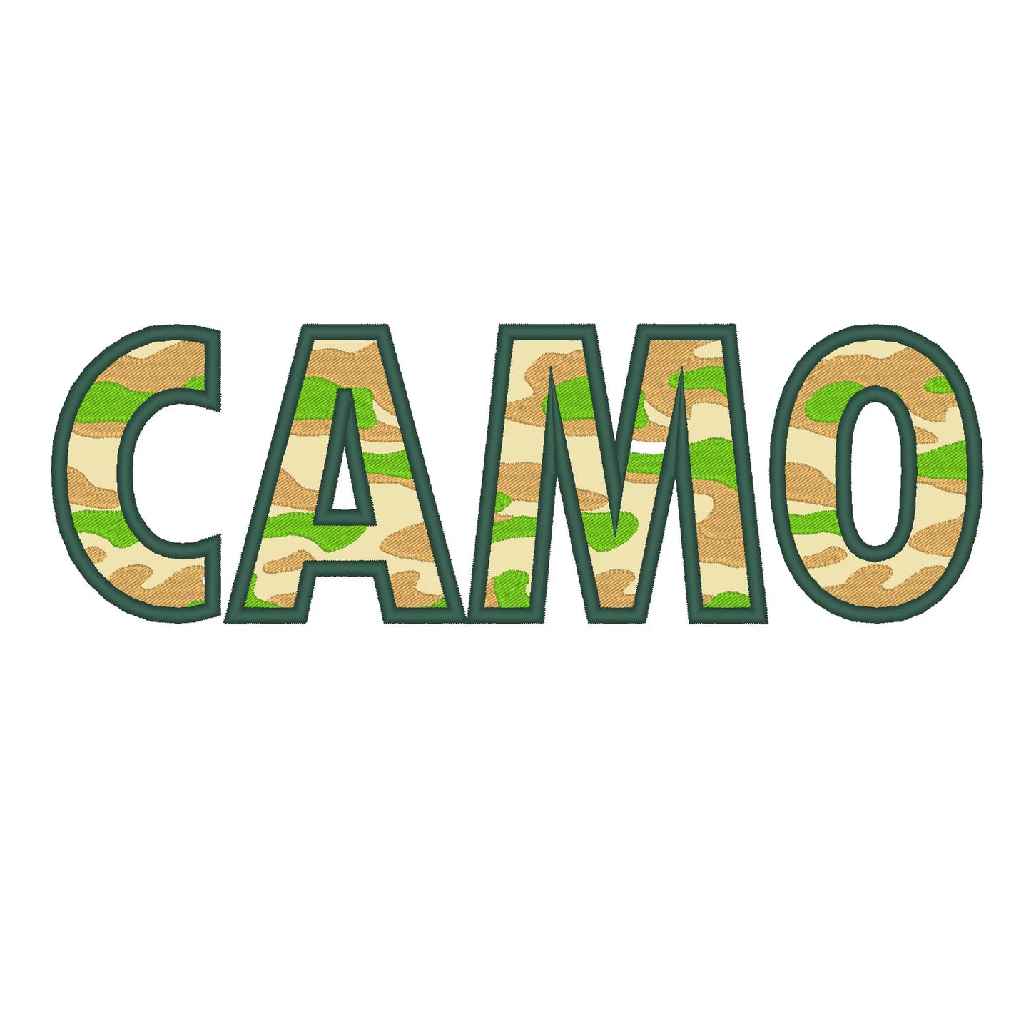 Camo Font Applique
