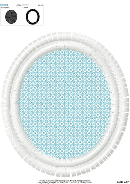 Fringed Monogram Frame and Embossed Font