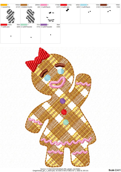 Little Plaid Gingerbread Man Girl