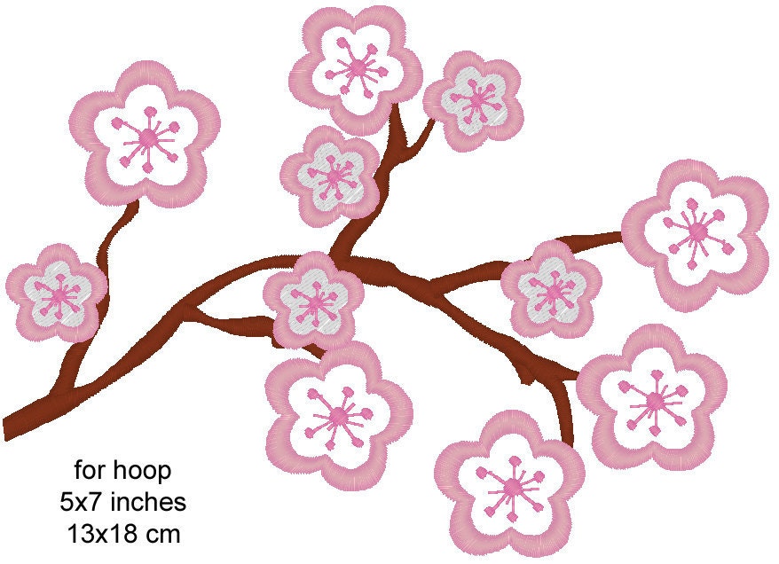 Cherry Blossom use everywhere machine embroidery designs Applique and