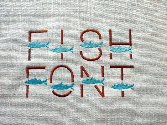 Satin Stitch Fish Font
