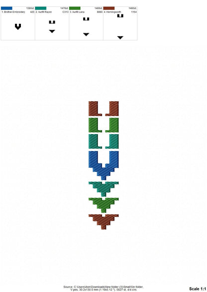 Pixel Miner Stacked Font Fill Stitch