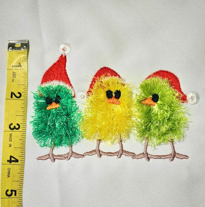 Fringed Christmas Chick Trio