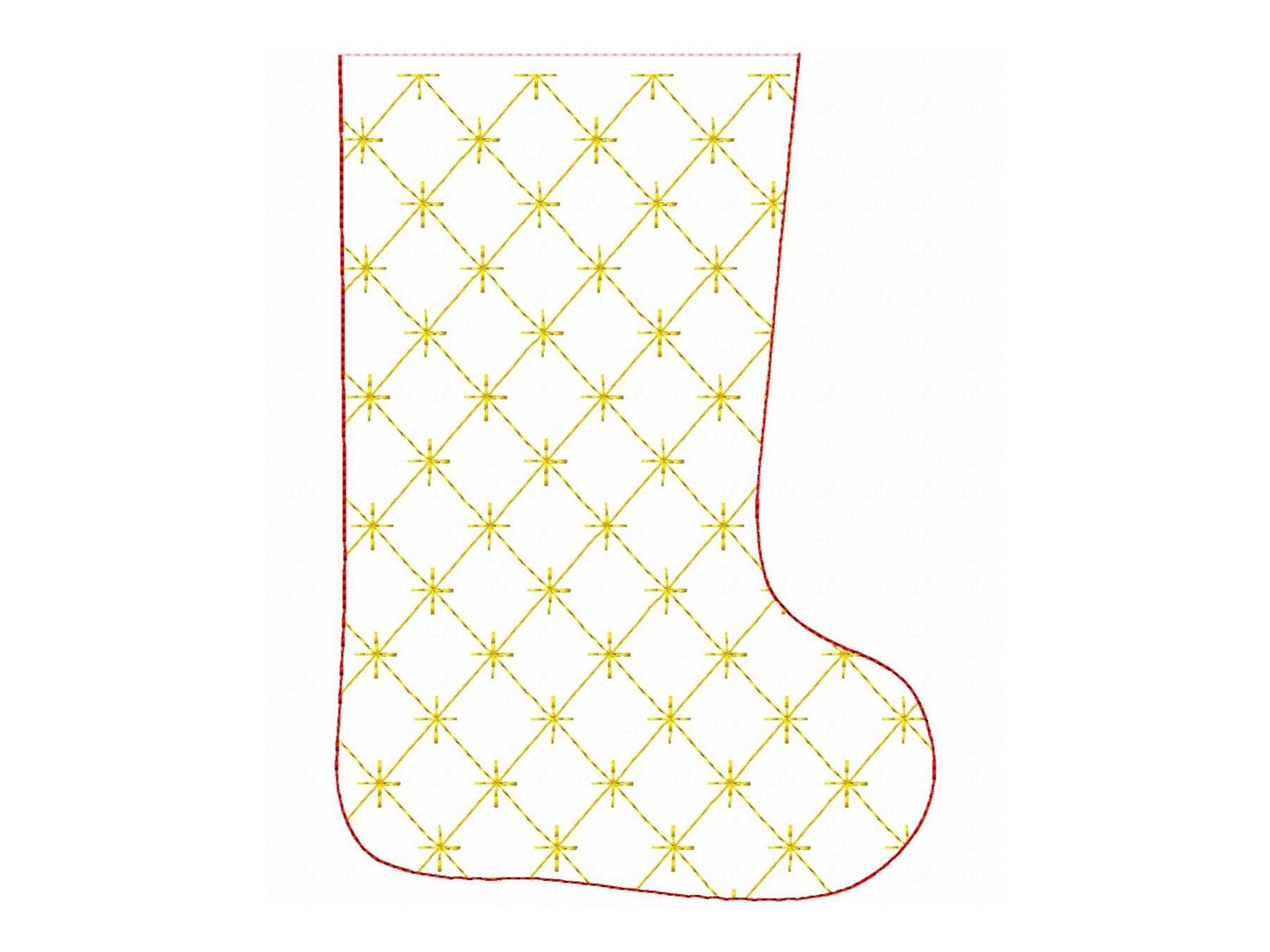 Quilted Christmas Stocking with Cuff ITH