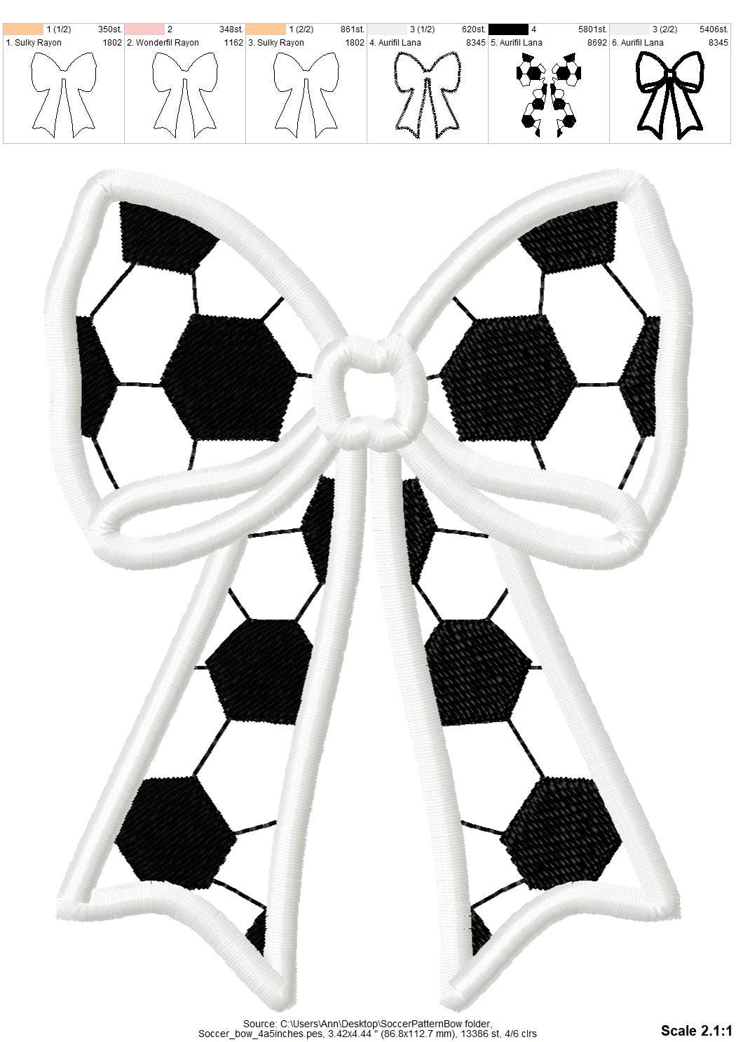 Soccer Ball Side Seam Bow Applique