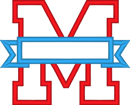 Collegiate Varsity Split Single Letter M