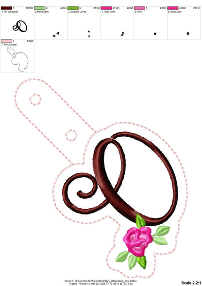 Meadow Initial Monogram Keychain