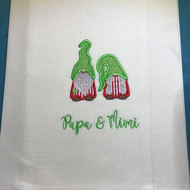 Two gnomes in a row Merry Christmas Gnome Applique machine embroidery