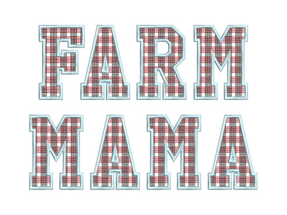 Gingham Block Font Applique Checkered Alphabet