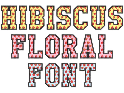 Flower Hibiscus Block Floral Font