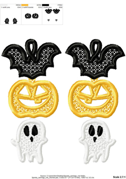 Spooky Halloween Earrings Pumpkin Jack Ghost