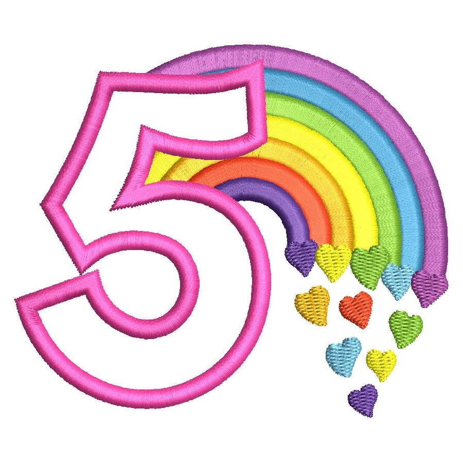 Cute Rainbow Birthday Numbers
