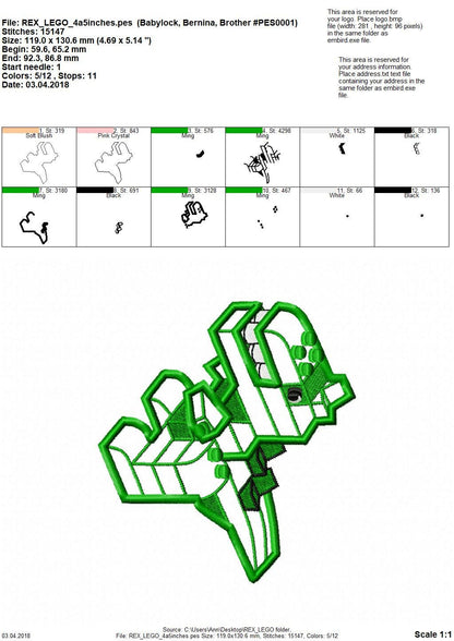 Boys Bricks Dinosaur T-Rex