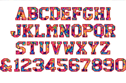 Varsity Collegiate Athletic Block Font Applique