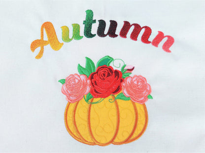 Fall Pumpkin with Shabby Chick Rose Crown