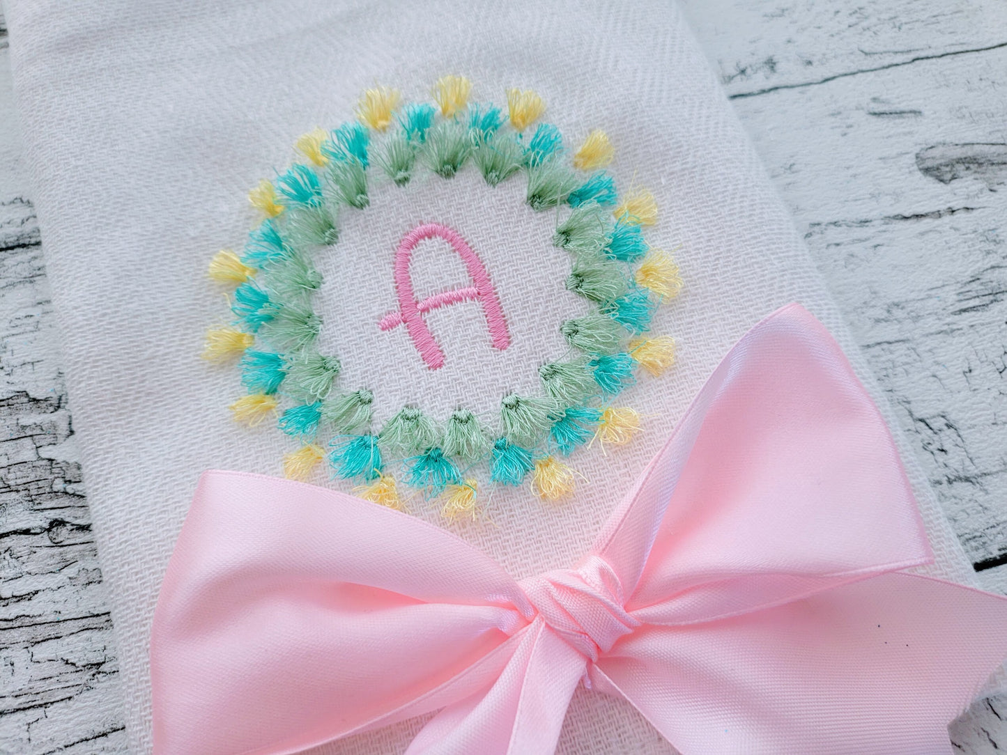 Monogram and Fringed Circle Frame Set
