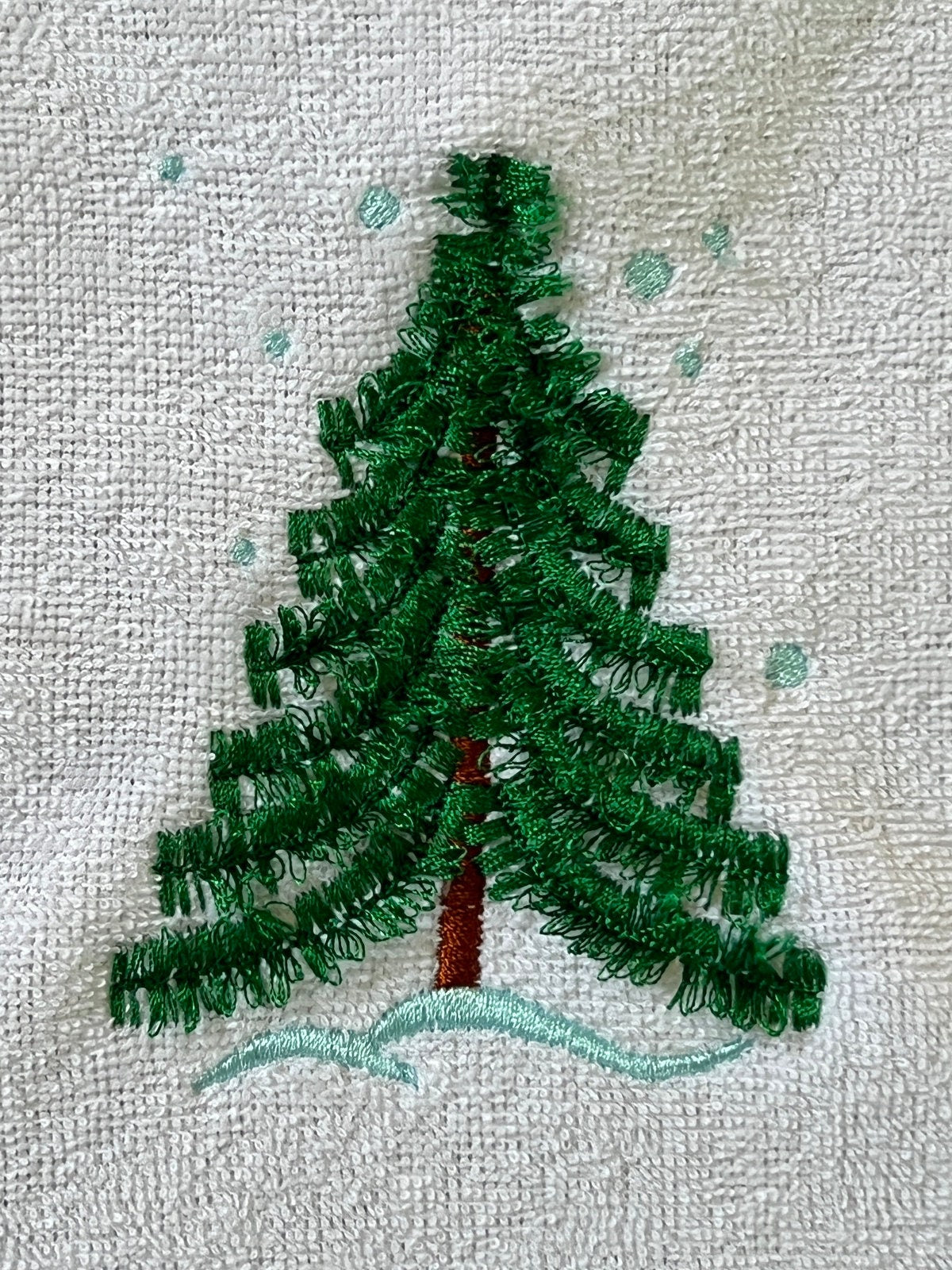 Fringed Christmas Tree Single Tree with Snow