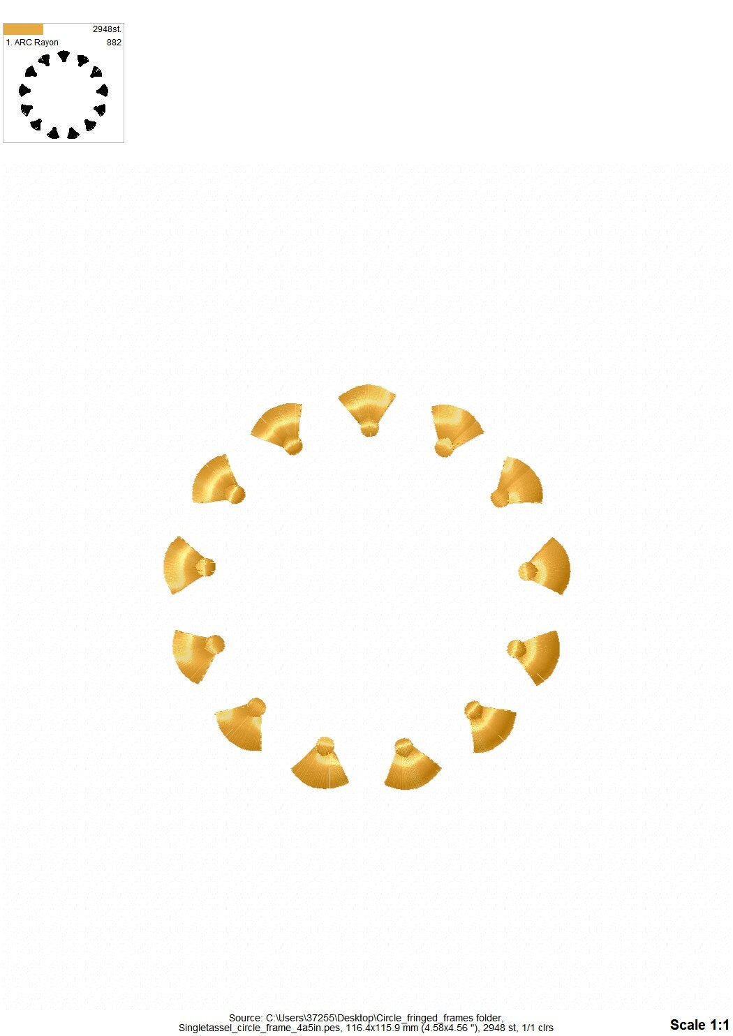 Chinoiserie fringed tassel circle monogram frame and alphabet BX