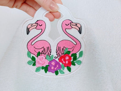 Floral Rose Flamingo Towel Topper
