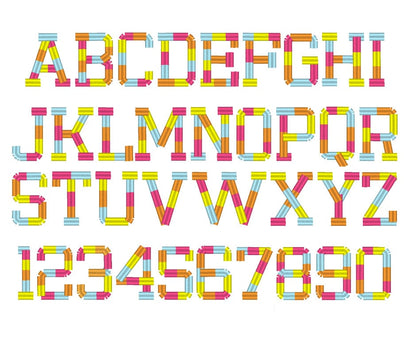 Multicolor Fringed Varsity Font