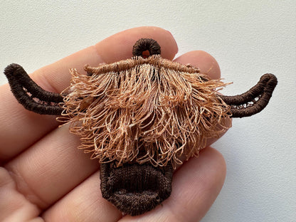 Fringed Highland Cow Earrings Charm