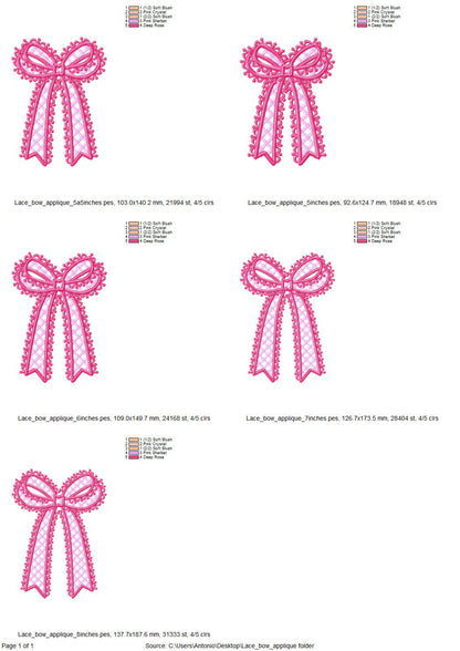 Side Split Seam Lace Bow Applique