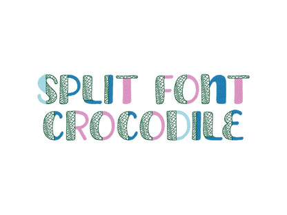 Split Font Crocodile Alligator print and fill stitch Duo font 2 colors
