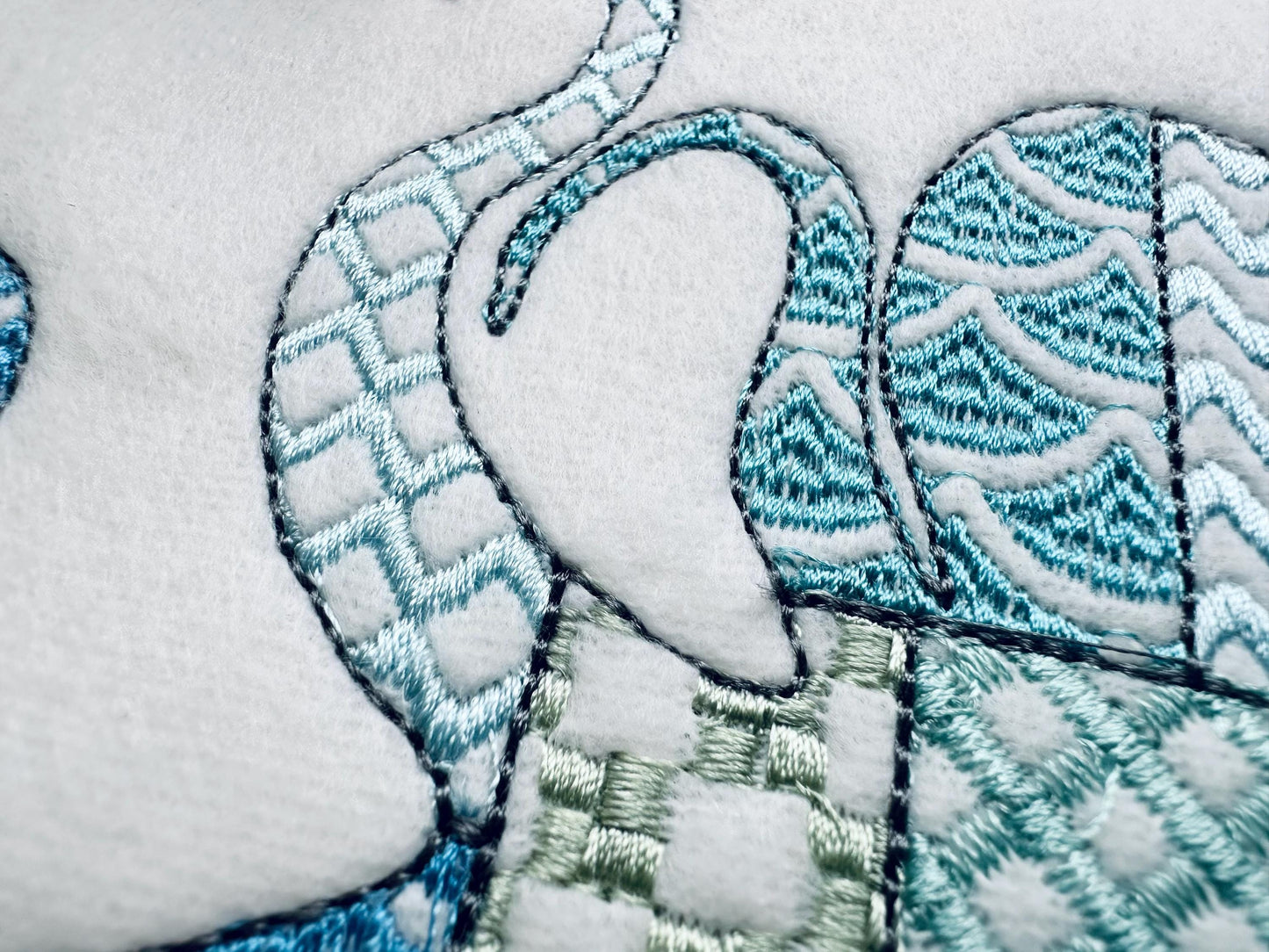 Patchwork Octopus patterned sea ocean fish animal Tentacles outline