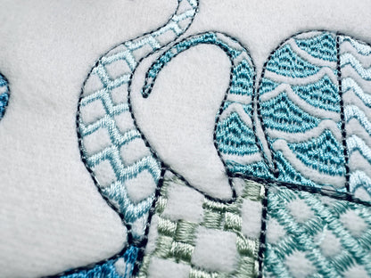 Patchwork Octopus patterned sea ocean fish animal Tentacles outline