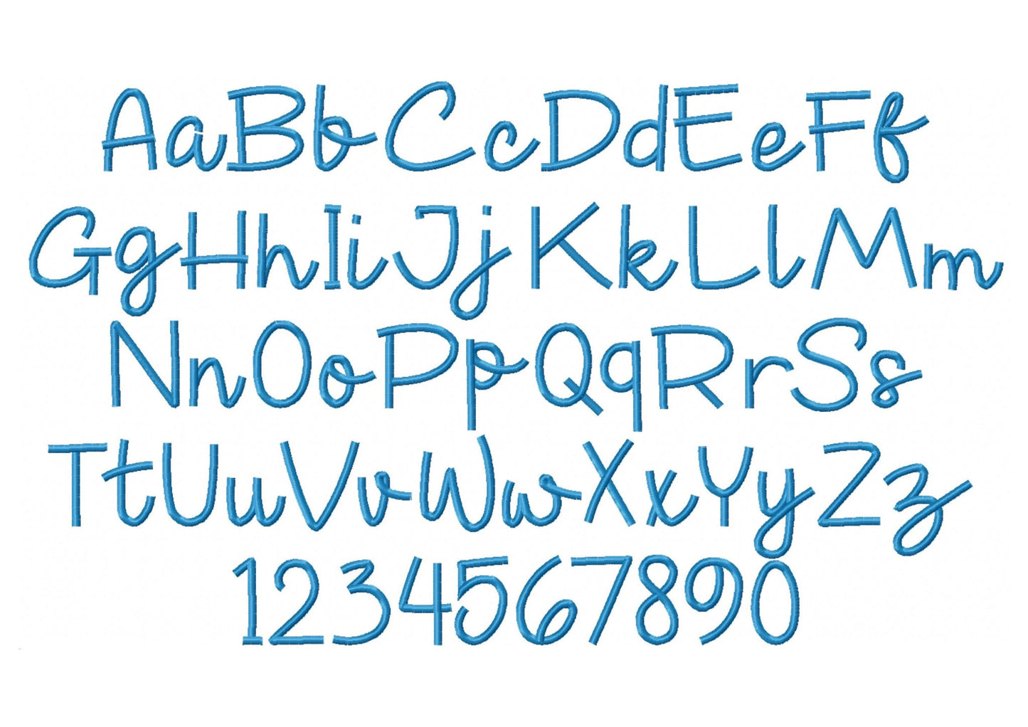 Satin stitch FONT machine embroidery designs in assorted mini sizes