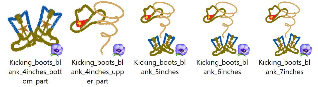 Cowboy Boots Hat Rodeo Rope and Mini Font