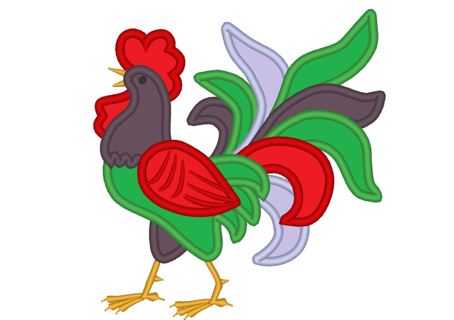 Rooster Applique and Fill Stitch