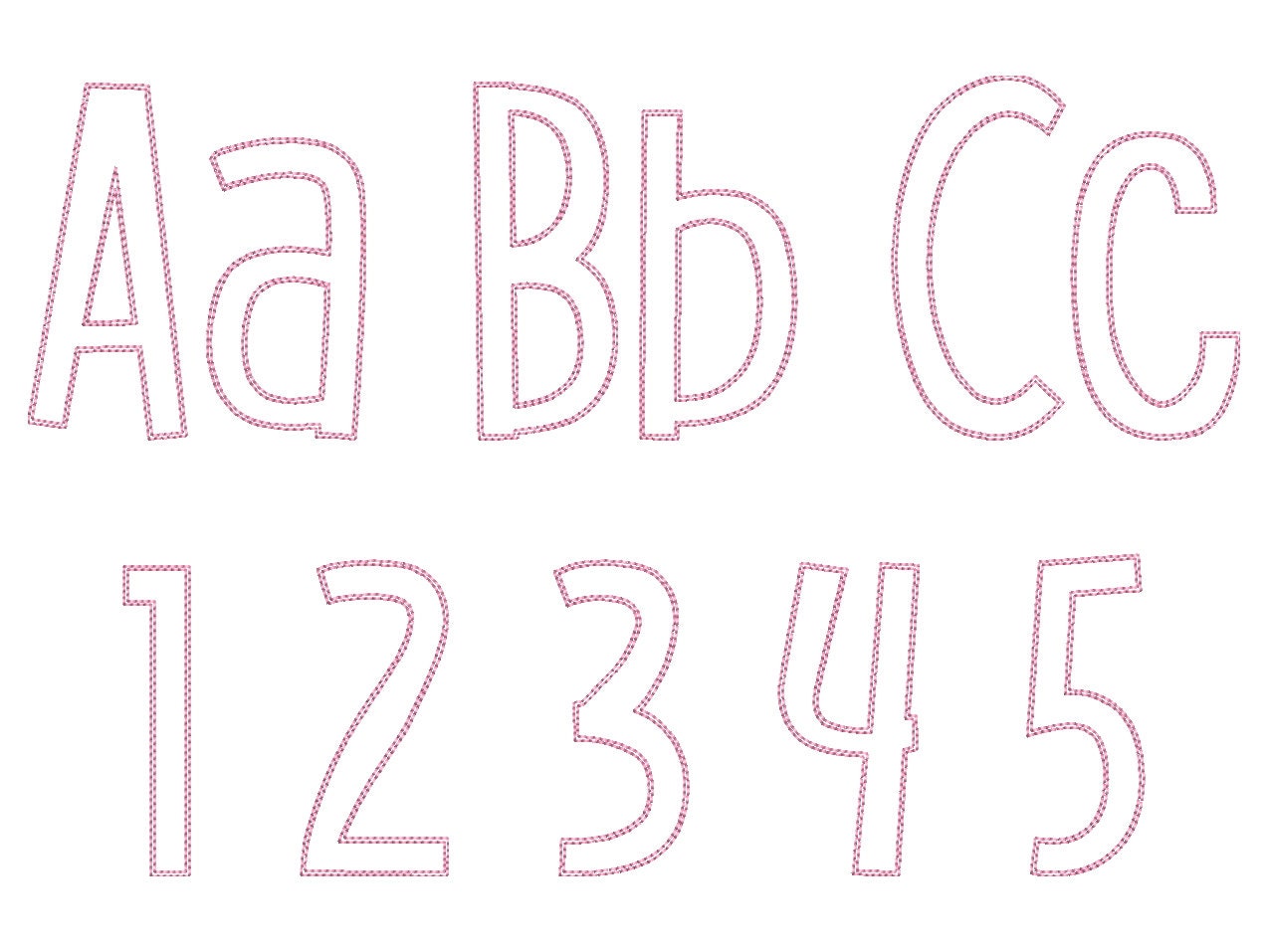 Thin Funny Kids Raggedy Edge Applique Font