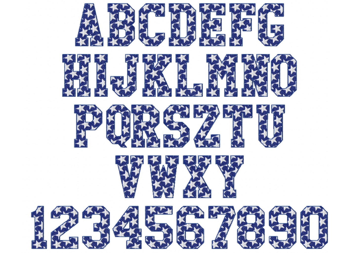 Stars Font machine embroidery design starry embroidery alphabet star