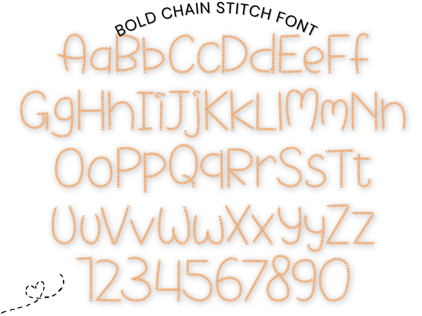 Bold Dense Chain Stitch Font
