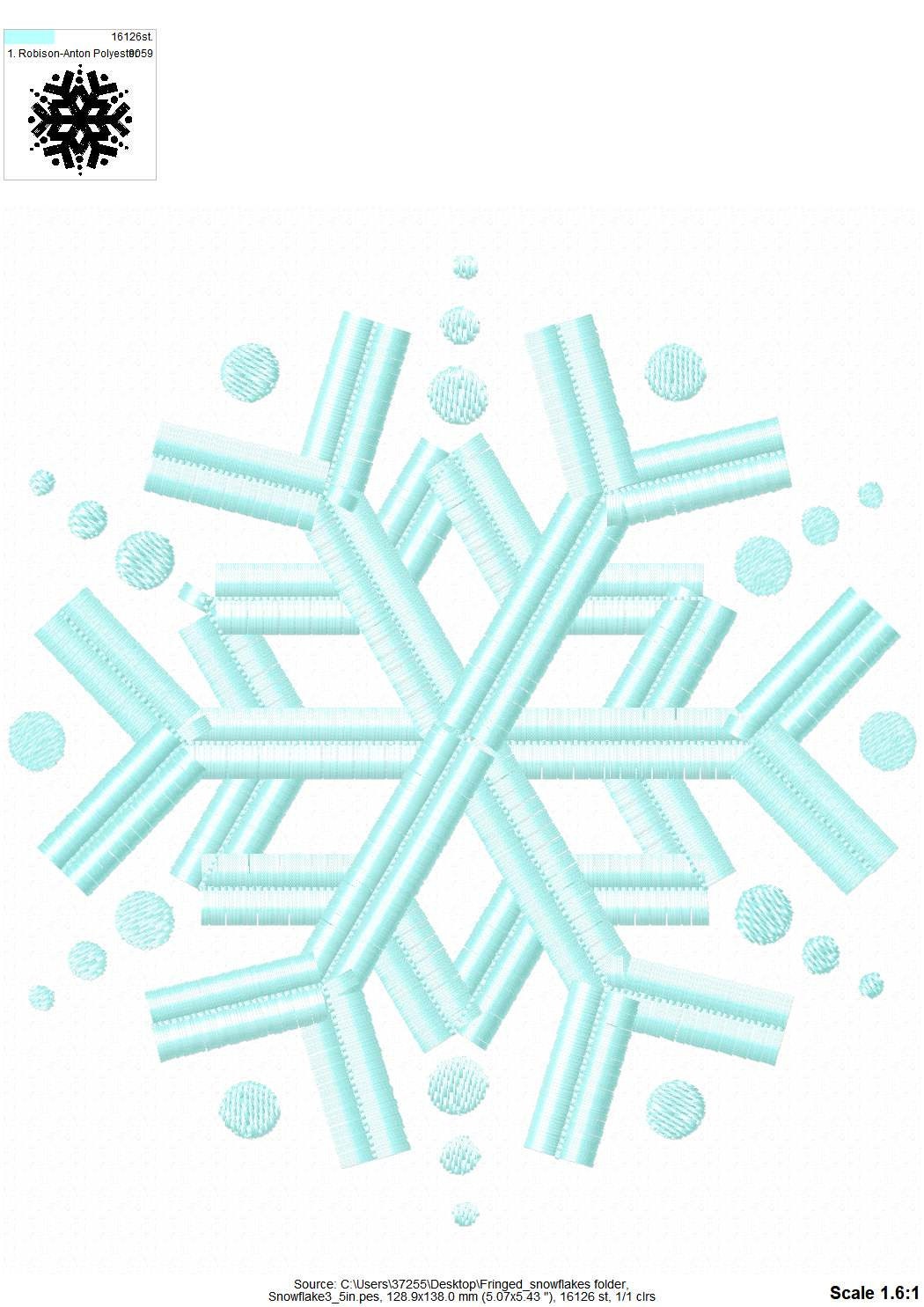 Fringed Snowflake Set of 6