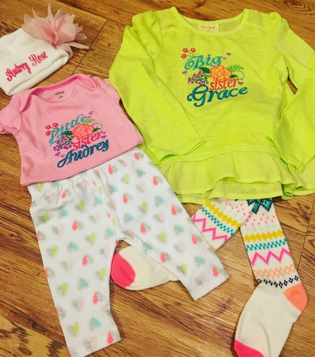 Little sister Big sister, sisters, shabby chic flowers, roses, saying 2