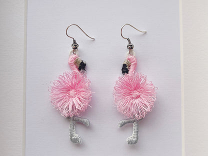 Cute Fringed Flamingo Earrings