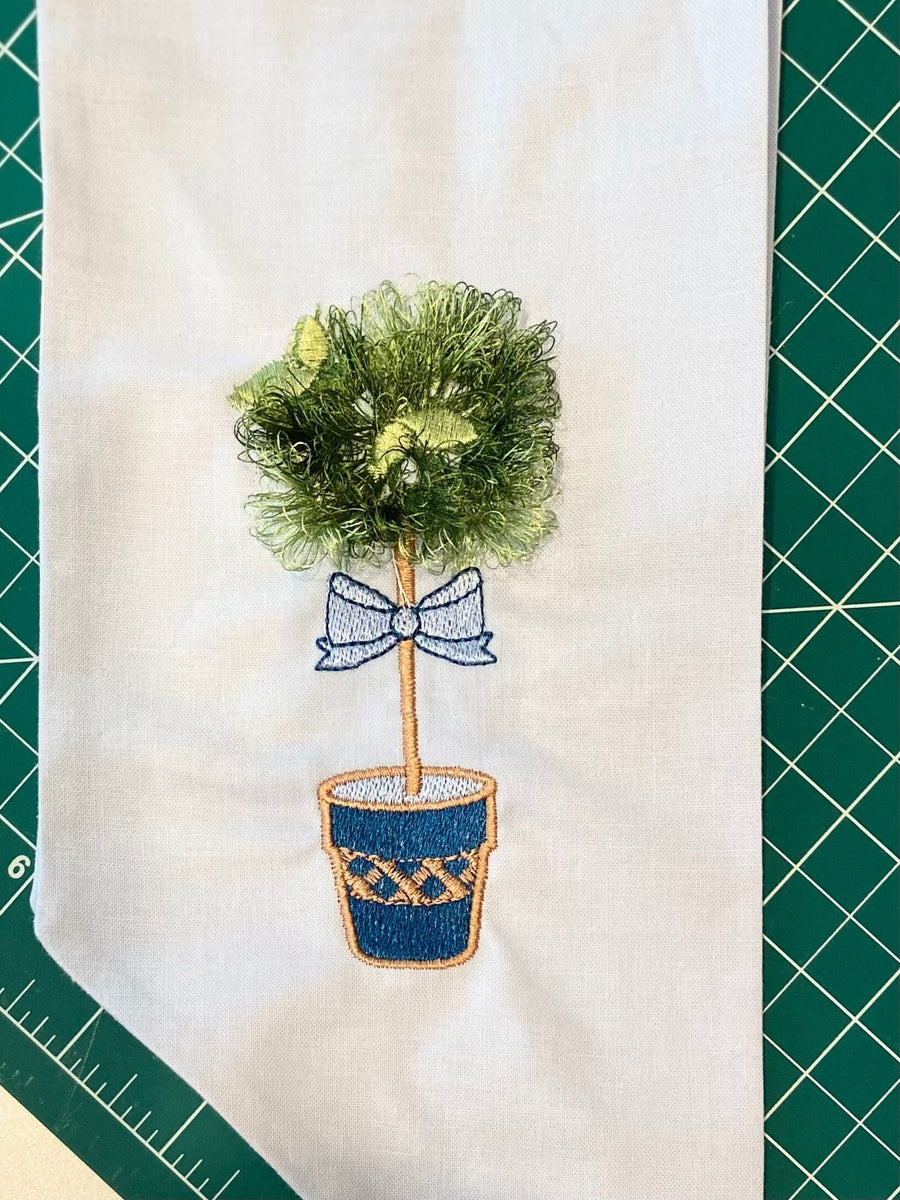 Fringed Topiary Tree with Bow