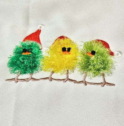 Fringed Christmas Chick Trio