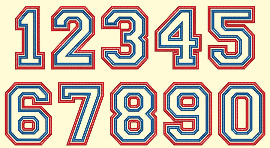 Double Applique Athletic Sport Font