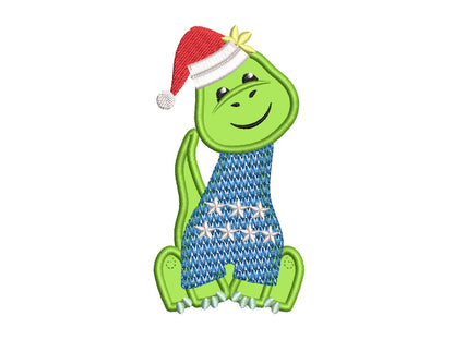 Little Christmas Dinosaur Applique