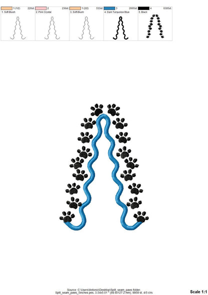 Mini Paw Scalloped Split Side Seam