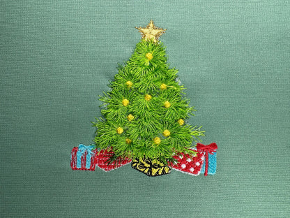 Mini Fringed Christmas Tree with Gifts