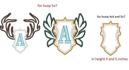 Boys Shield Monogram Frame Set of 3