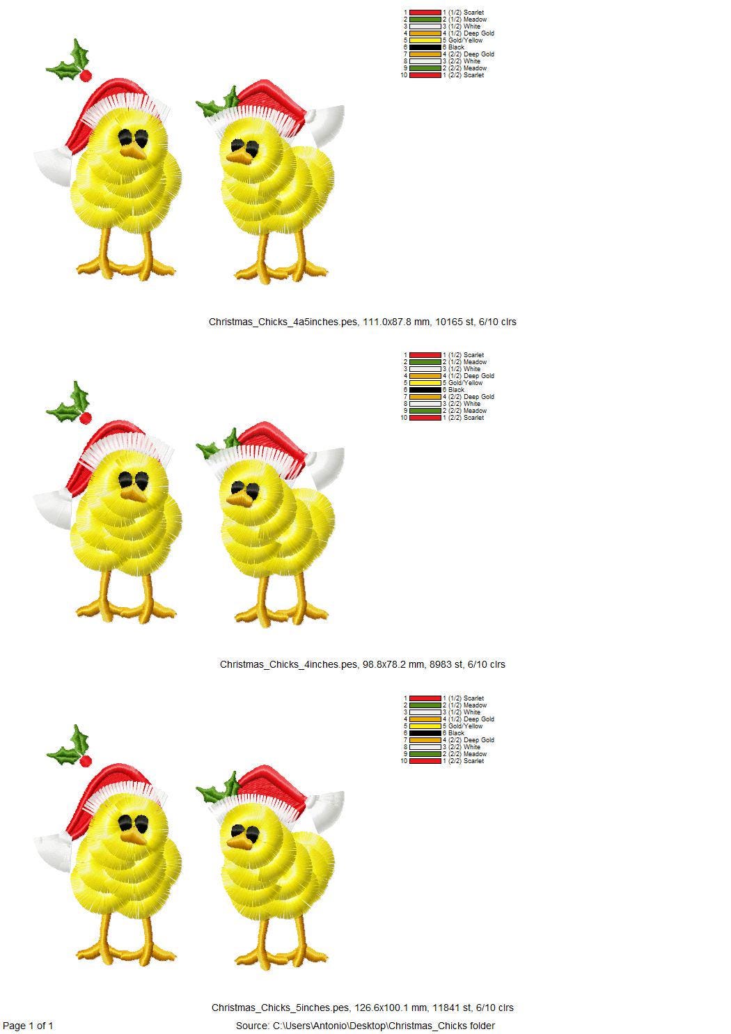 Little Christmas Chick 2 in a row