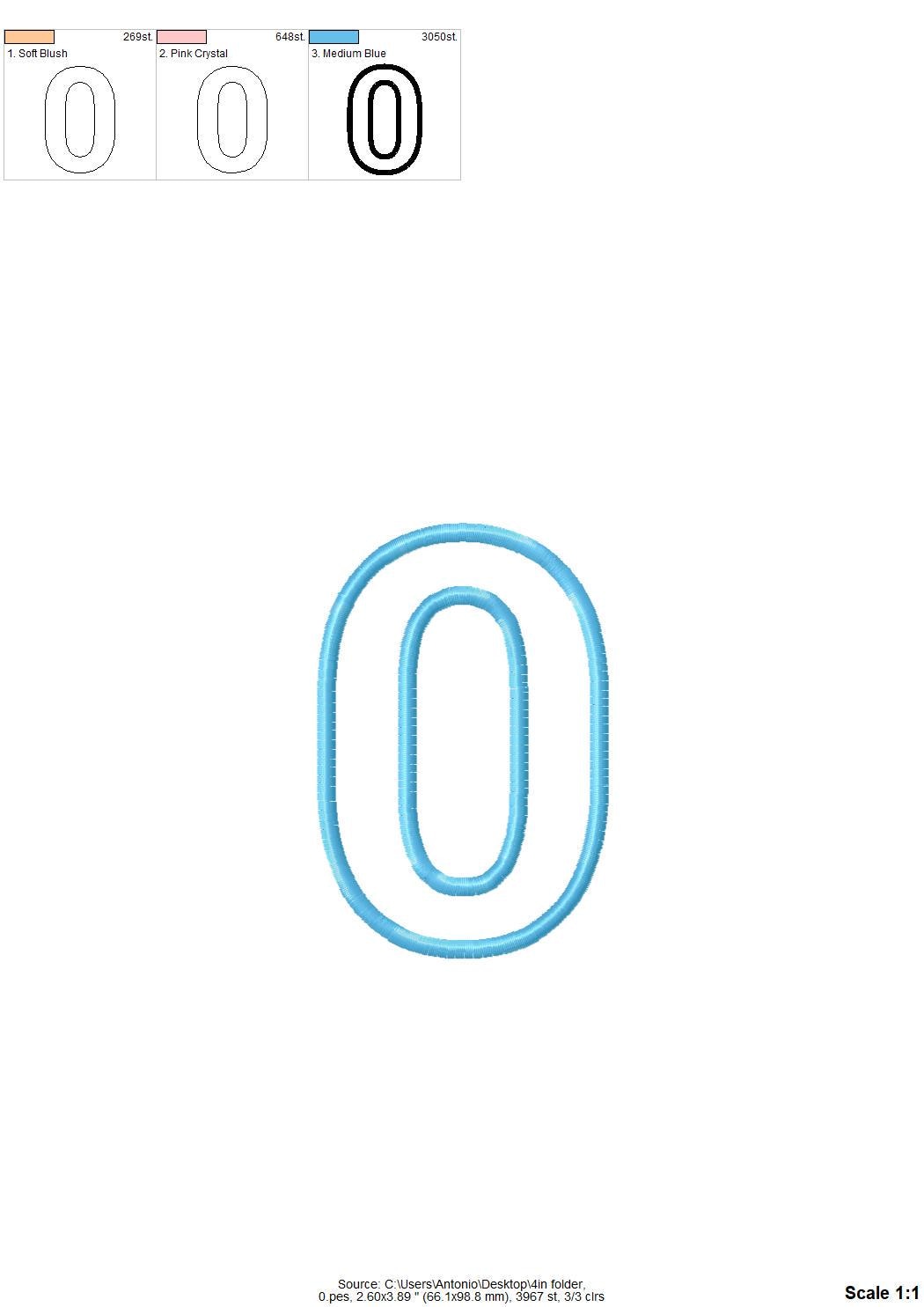 Nice Wide Satin Stitch Number Applique