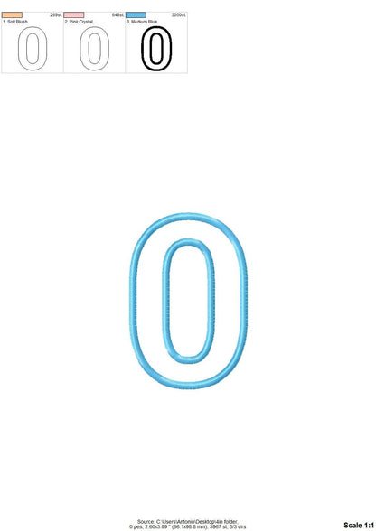 Nice Wide Satin Stitch Number Applique